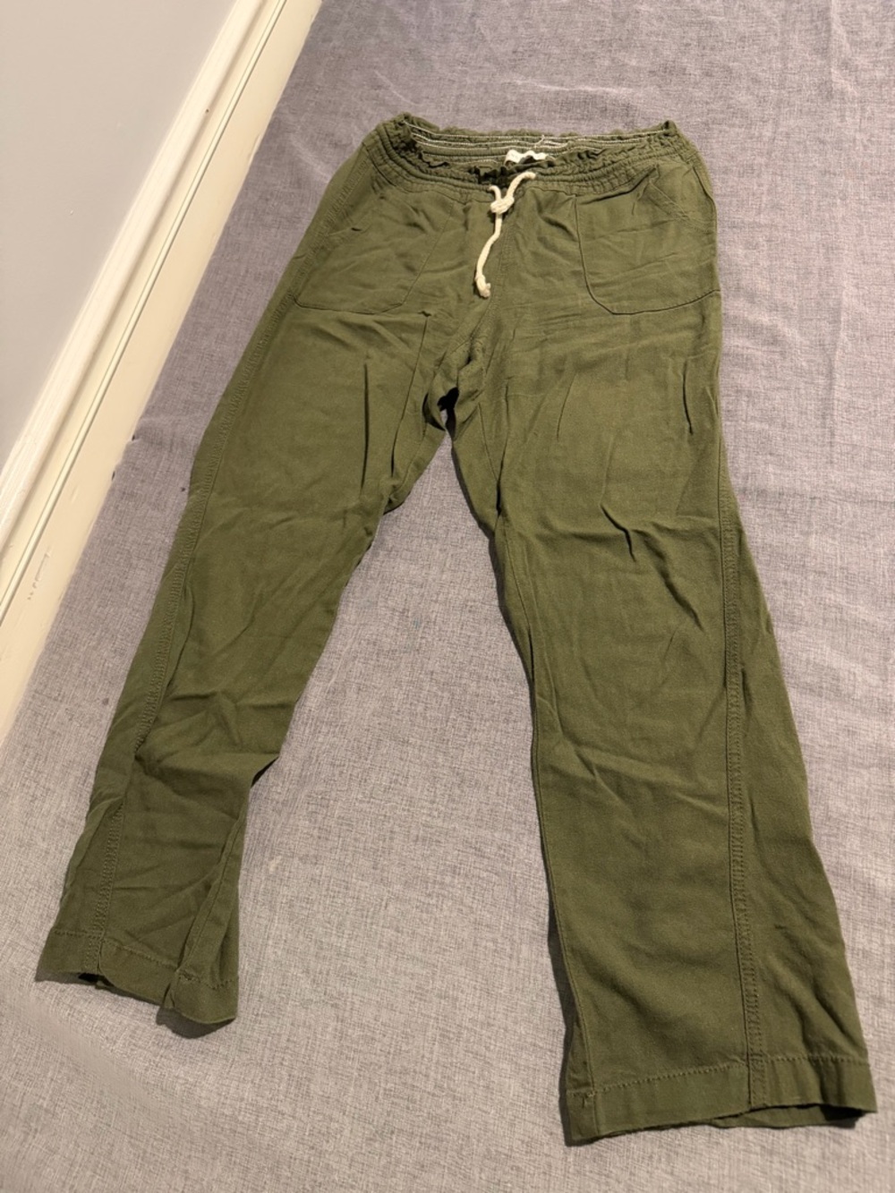 Angel Kiss Olive Green Drawstring Jogger Pants